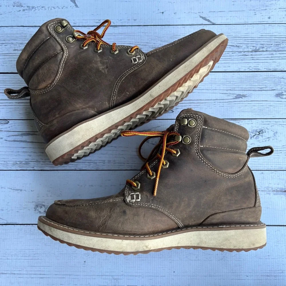 LL Bean Stonington Boots Men 7 Leather Moc Toe Utility Hiking Workwear Outdoor